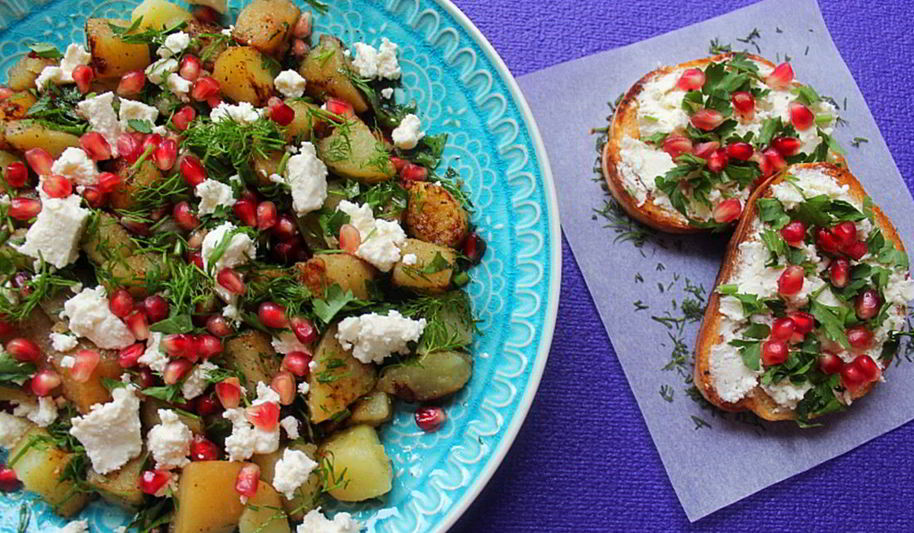 Рецепт теплого салата с картофелем