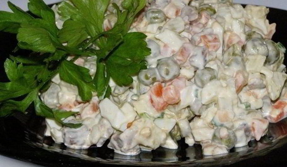 Рецепт постного салата оливье