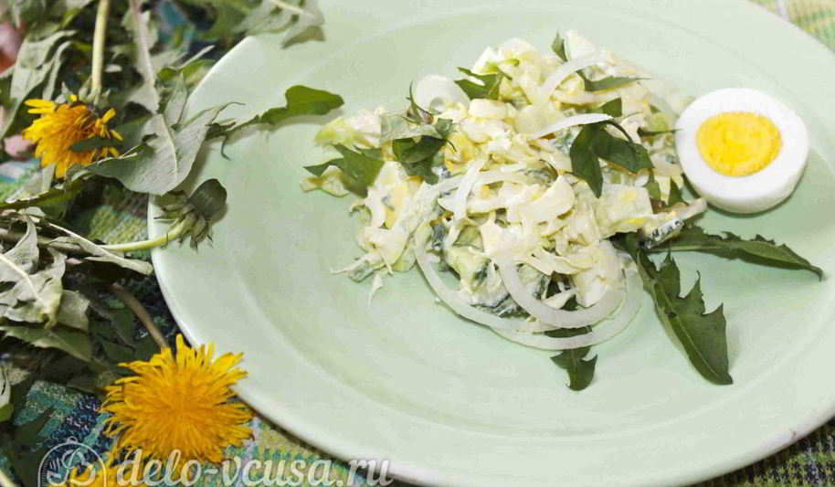 Рецепт салата из одуванчиков