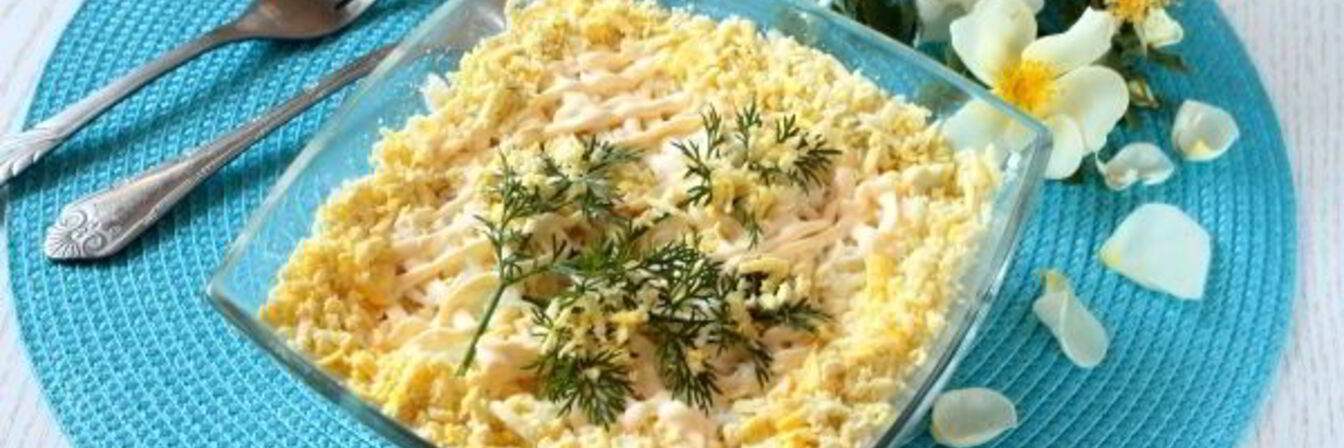 Салат Мимоза с сайрой