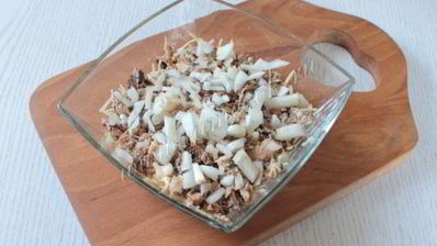 салат мимоза с сайрой