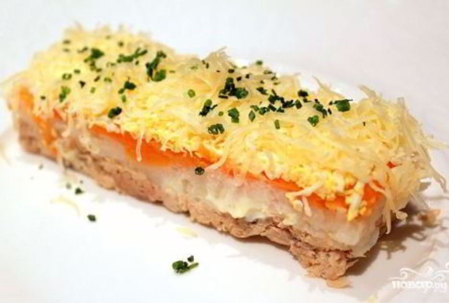 Салат Мимоза с сардиной