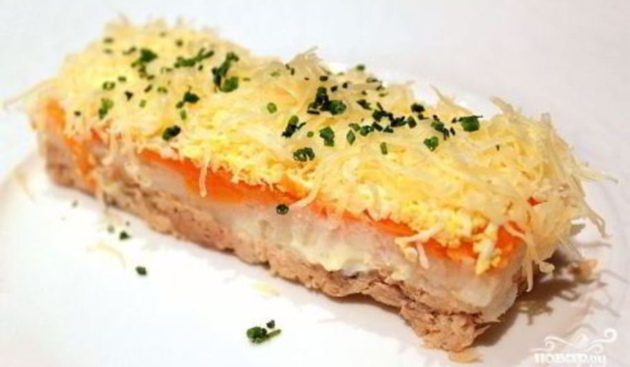 Рецепт салата мимоза с сардиной