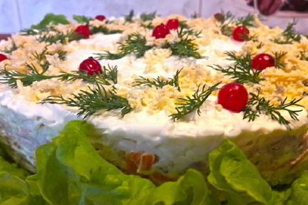 Салат Мимоза с тунцом