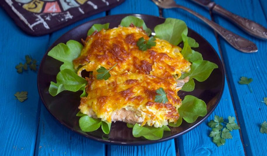 Рецепт горбуши под шубой в духовке