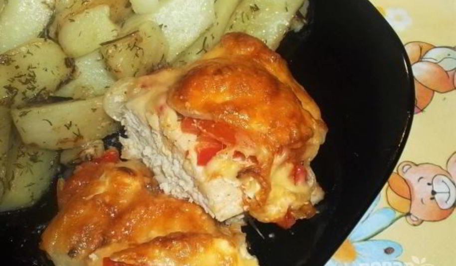 Рецепт куриной грудки под шубой в духовке