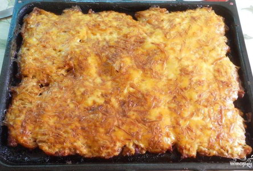 Мясо под шубой в духовке