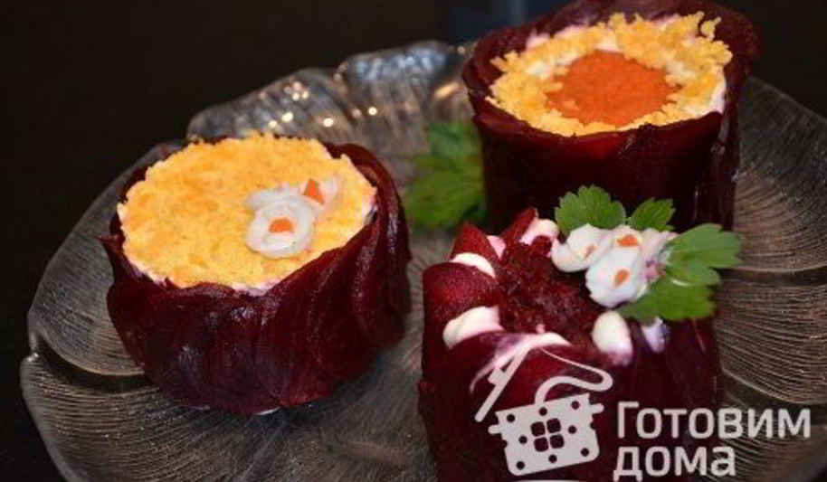 Рецепт порционной селедки под шубой