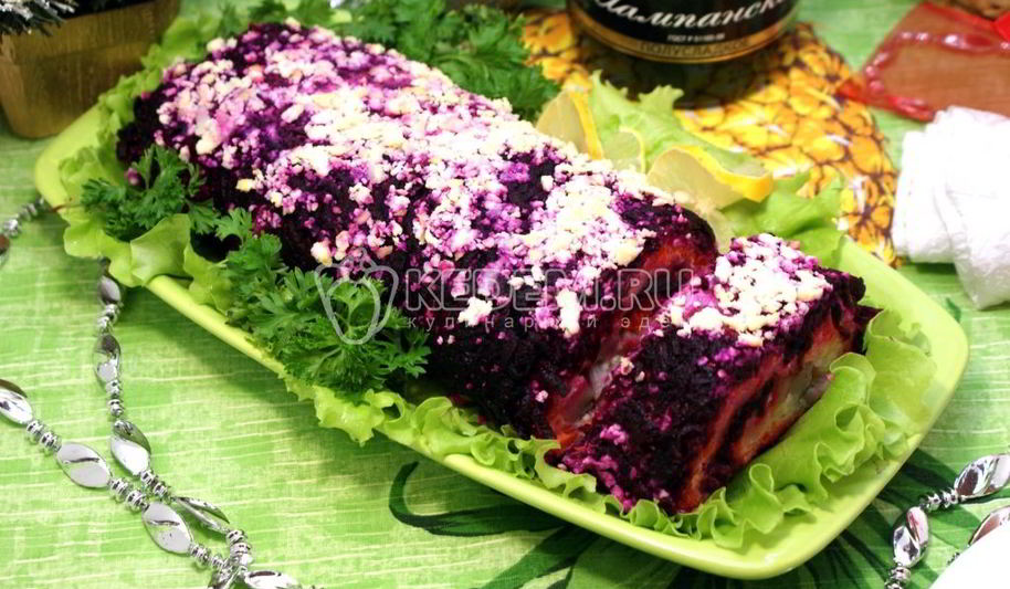 Рецепт салата-рулета селедка под шубой