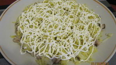 сельдь под шубой из помидор