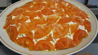 сельдь под шубой из помидор