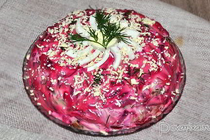 Селедка под шубой с грибами