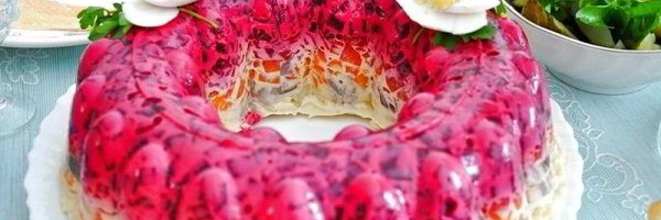 Селедка под шубой с желатином