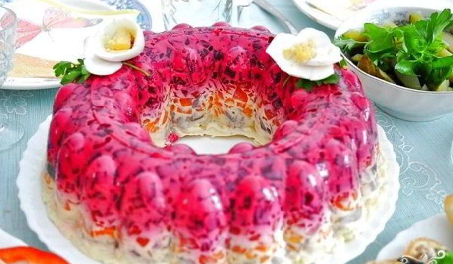 Рецепт селедки под шубой с желатином