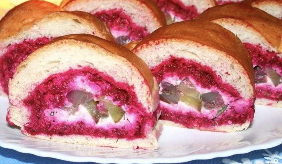 Рецепт селедки под шубой в батоне