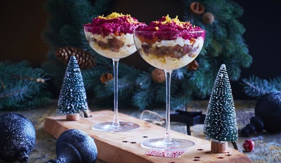 Рецепт селедки под шубой в бокалах