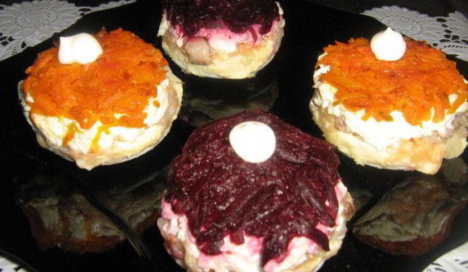 Рецепт закусочных пирожных селедка под шубой