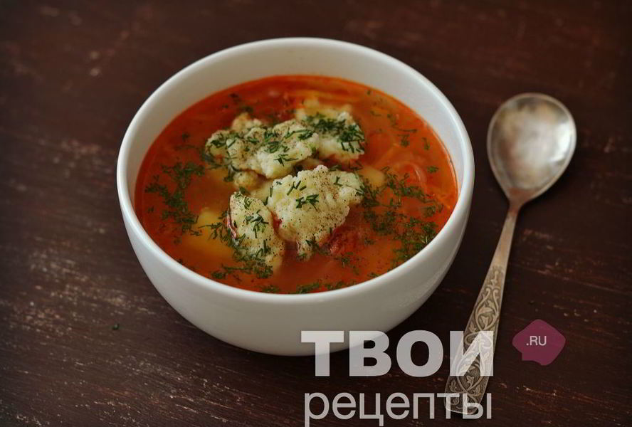 Борщ с галушками