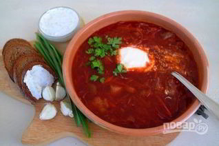 Борщ со свининой и свеклой