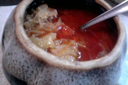 Борщ в горшочках