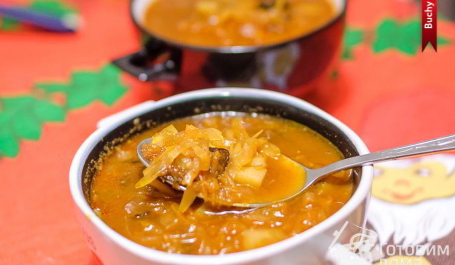 Рецепт грибного борща с черносливом