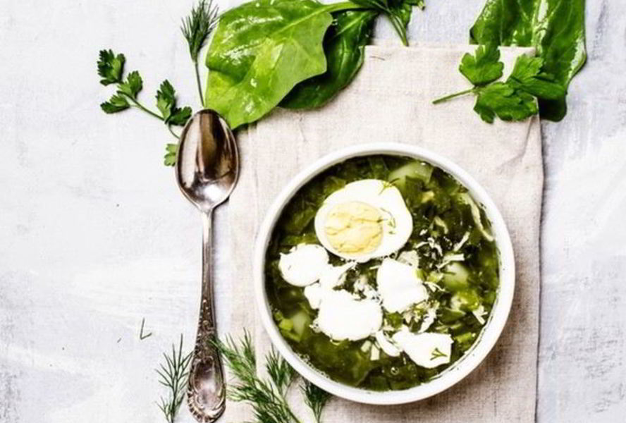 Холодный щавелевый борщ