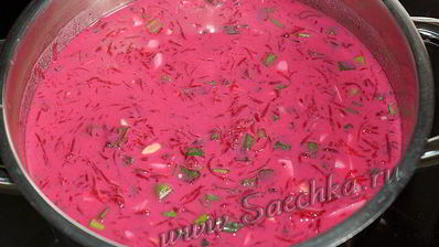 литовский холодный борщ