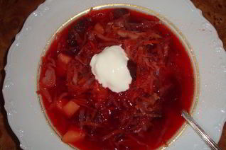 Любимый борщ с баклажанами