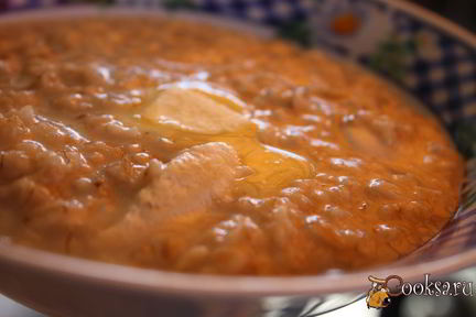 Овсяная каша на курином бульоне