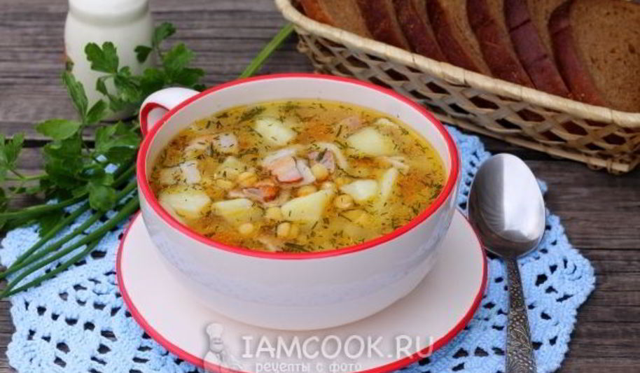 Рецепт горохового супа с копченостями в мультиварке