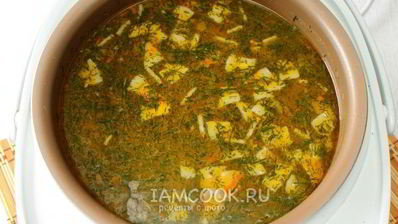 гороховый суп с копченостями в мультиварке