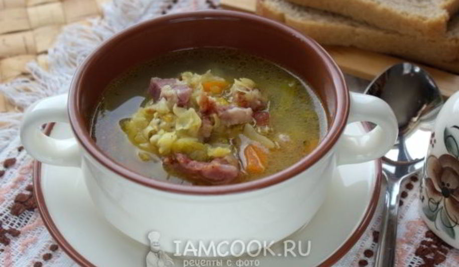 Рецепт горохового супа с копчеными ребрами и овощами