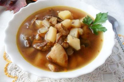 Грибной суп с маслятами