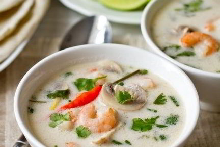 Кокосовый суп с креветками