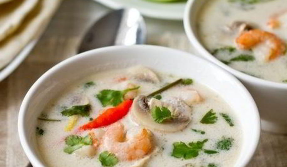 Рецепт кокосового супа с креветками