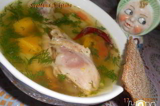 Куриный суп с тыквой и цветной капустой