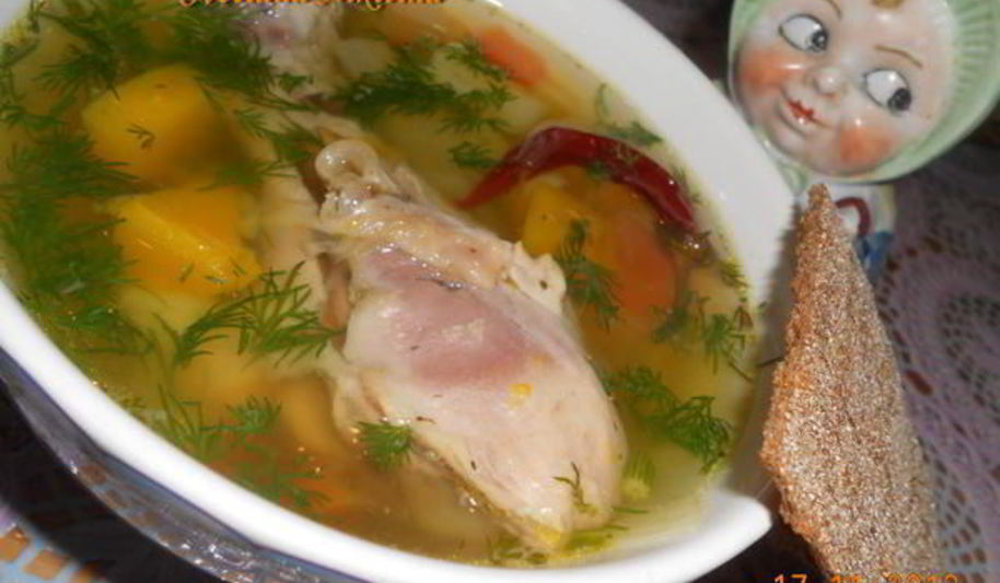 Рецепт куриного супа с тыквой и цветной капустой