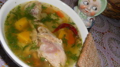 куриный суп с тыквой и цветной капустой