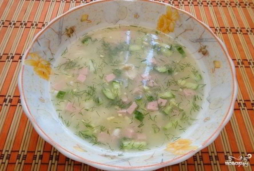 Окрошка на бульоне