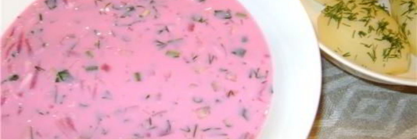 Окрошка на кефире со свеклой