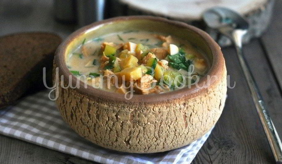 Рецепт окрошки с курицей на квасе