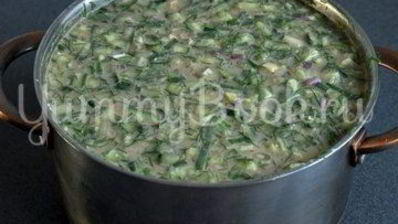 окрошка с курицей на квасе