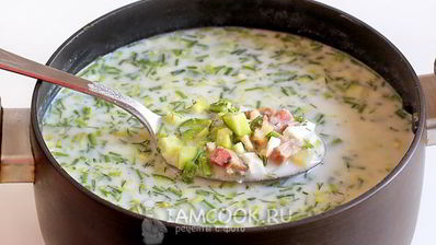 окрошка с мясом на кефире