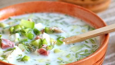 окрошка с мясом на кефире