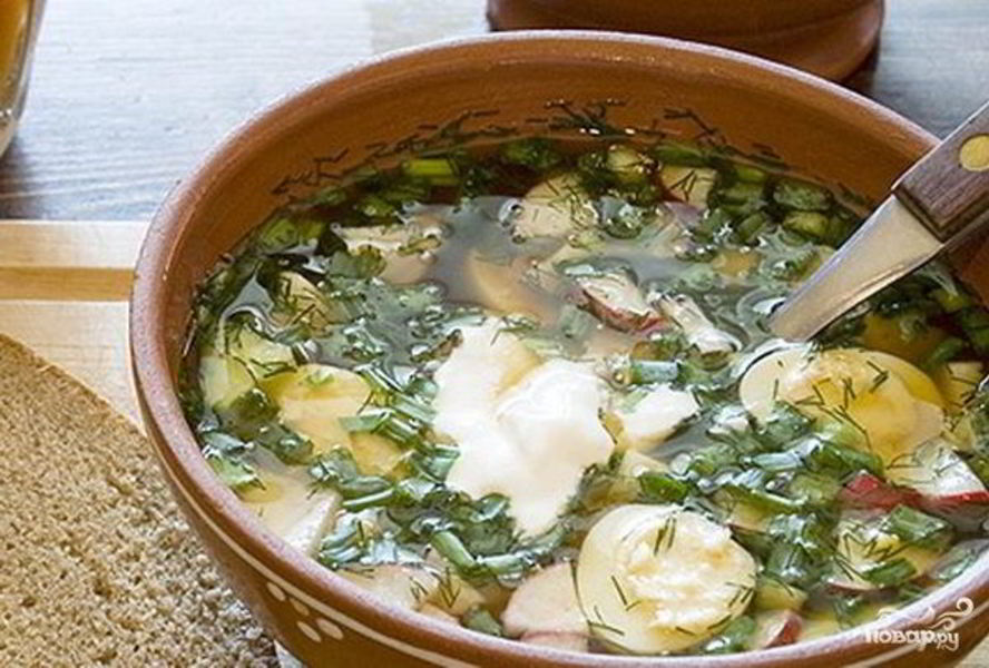 Окрошка с селедкой