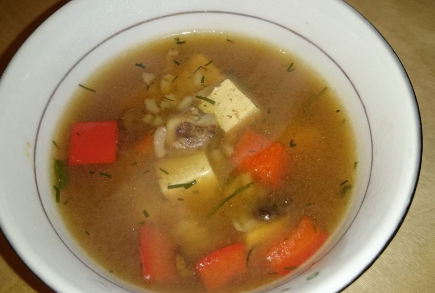 Острый японский суп с тофу