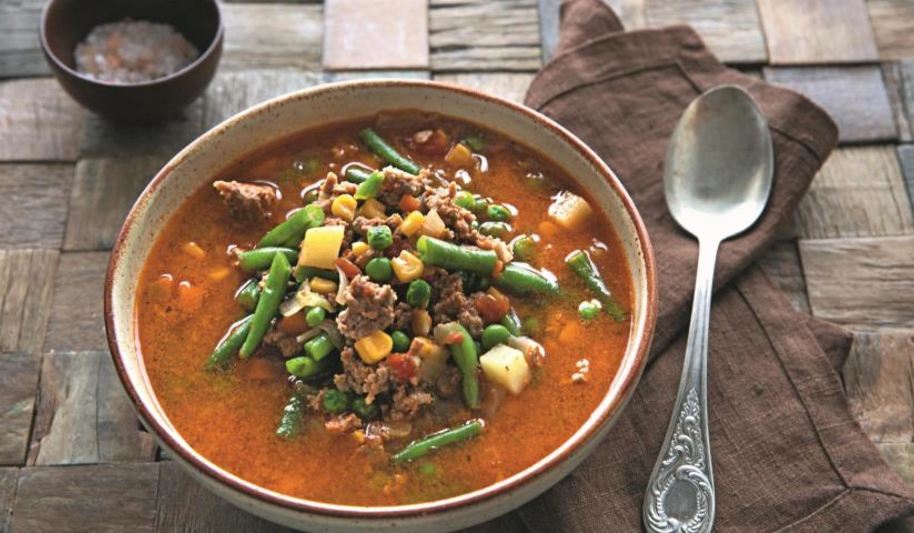 Рецепт быстрого овощной суп с фаршем