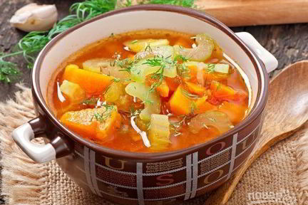 Легкий овощной суп