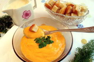 Овощной крем-суп с имбирем