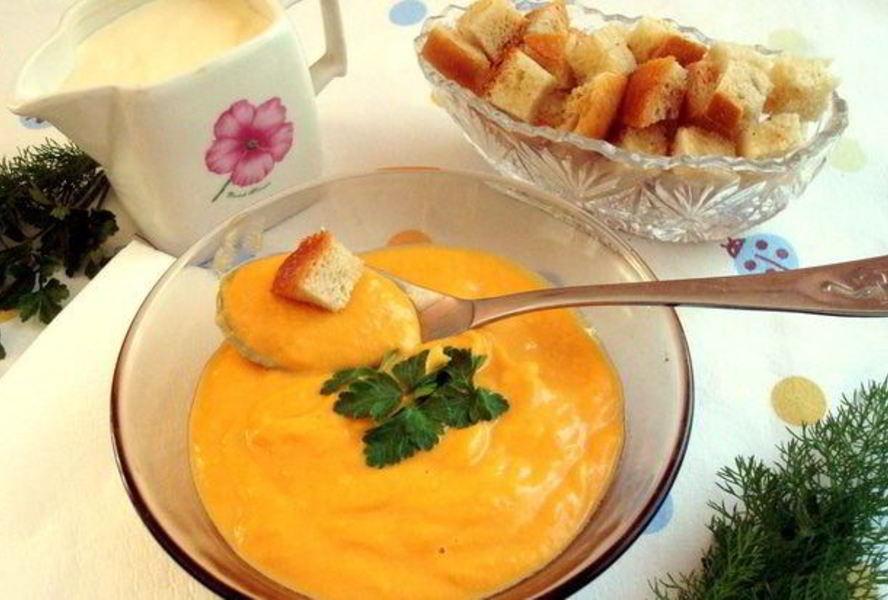 Овощной крем-суп с имбирем